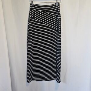 Mossimo Black & White‎ Striped Maxi Skirt with Crossover Detail, Size S